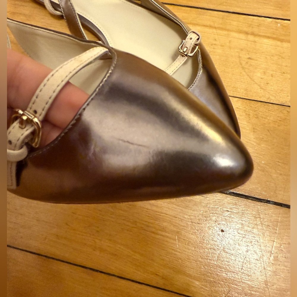 NEW Coach Wooster Mirror Metallic Slingback Flats - Picture 4 of 5
